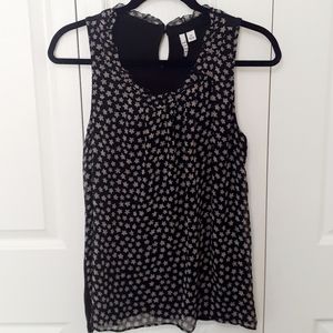 ELLE black/floral sleeveless shirt